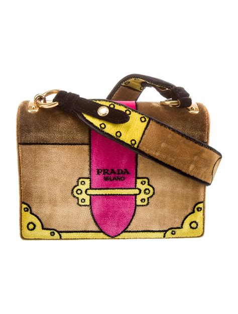 prada cahier bag velluto|Prada Velluto Ricamo Cahier Shoulder Bag Black .